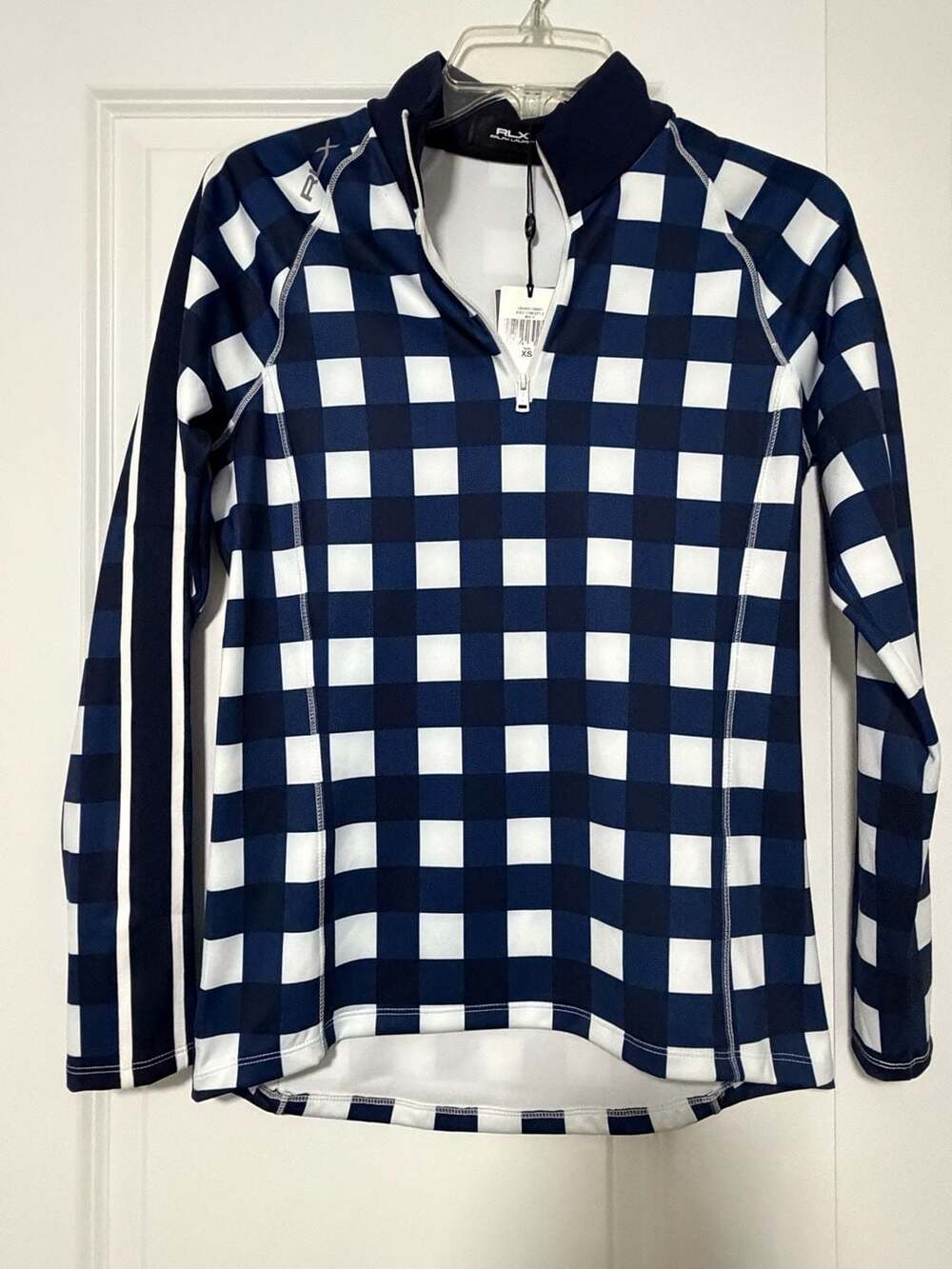 RLX Ralph Lauren Women's Golf Concept 3 Exploded Plaid Quarter-Zip Pullover